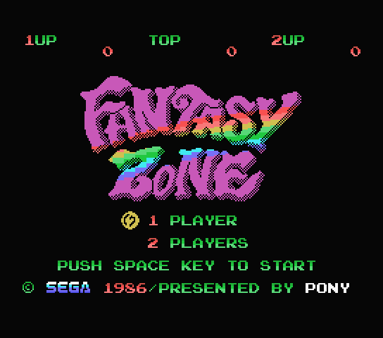 Fantasy Zone 1 title screen for MSX